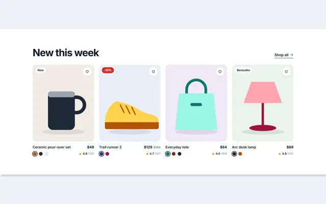 E-commerce: HTML template preview