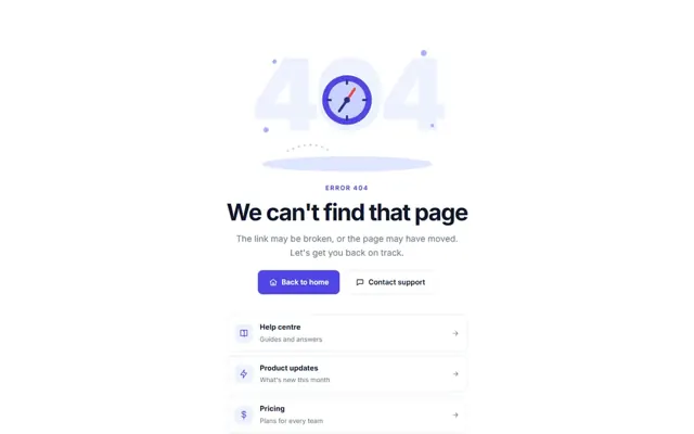 404 & status pages: HTML template preview