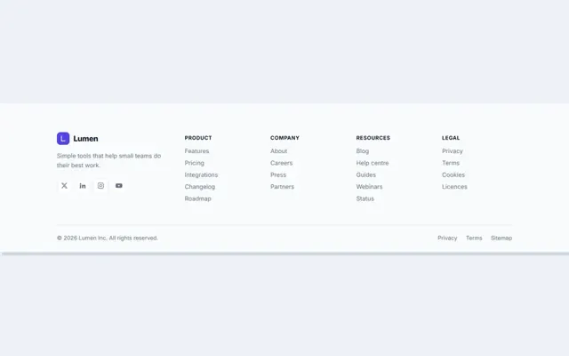 Footers: HTML template preview