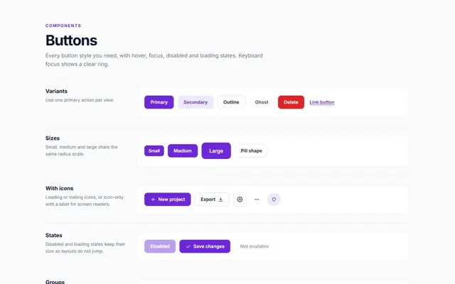 UI components: HTML template preview